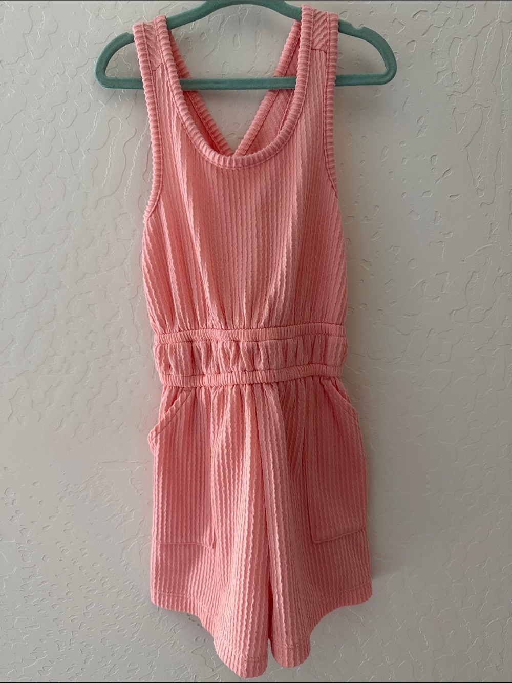 OshKosh B'gosh Pink Waffle-Knit Girls Romper - Size 5